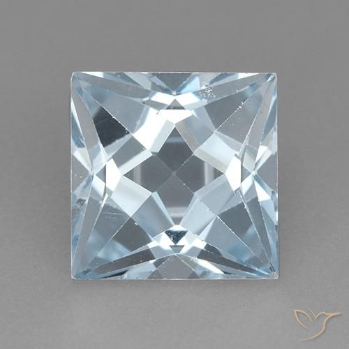 3.25ct 天然 スカイブルー トパーズ, 四角形, VVS-VS