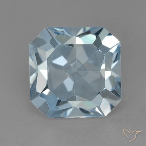 3.06ct 天然 スカイブルー トパーズ, エメラルドカット, VVS-VS