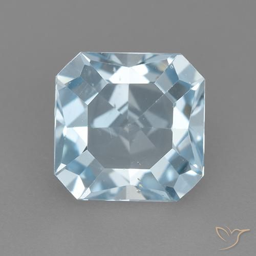 3.09ct 天然 スカイブルー トパーズ, エメラルドカット, VVS-VS