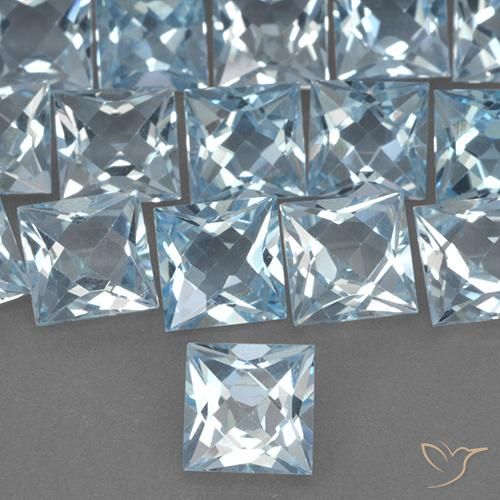 2.08ct 天然 スカイブルー トパーズ, 四角形, VVS-VS
