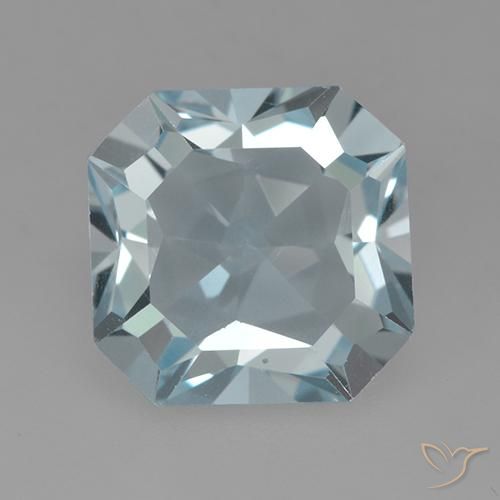 4.26ct 天然 スカイブルー トパーズ, エメラルドカット, VVS