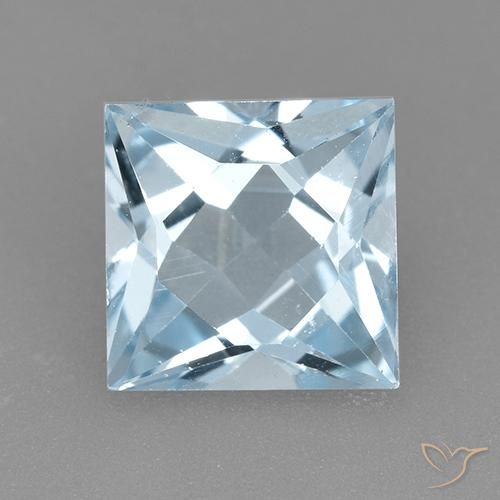 2.10ct 天然 スカイブルー トパーズ, 四角形, VVS-VS