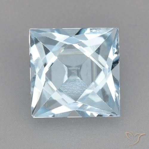 2.10ct 天然 スカイブルー トパーズ, 四角形, VVS