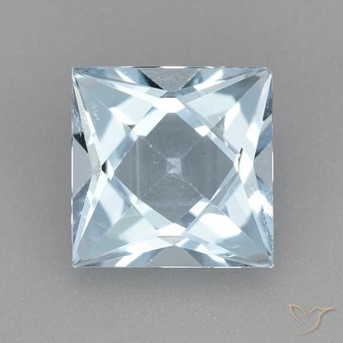 1.99ct 天然 スカイブルー トパーズ, 四角形, VVS