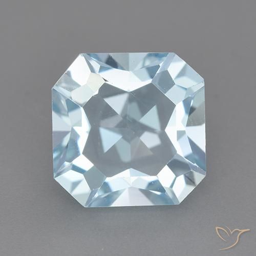 4.03ct 天然 スカイブルー トパーズ, エメラルドカット, VVS