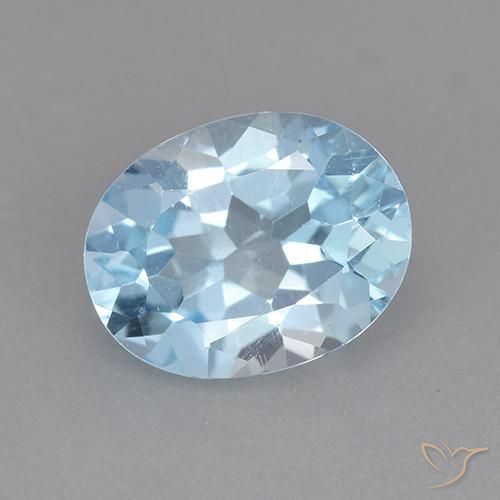 2.20ct 天然 スカイブルー トパーズ, 楕円形, VVS-VS