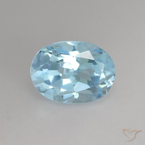 1.19ct 天然 スカイブルー トパーズ, 楕円形, VVS-VS