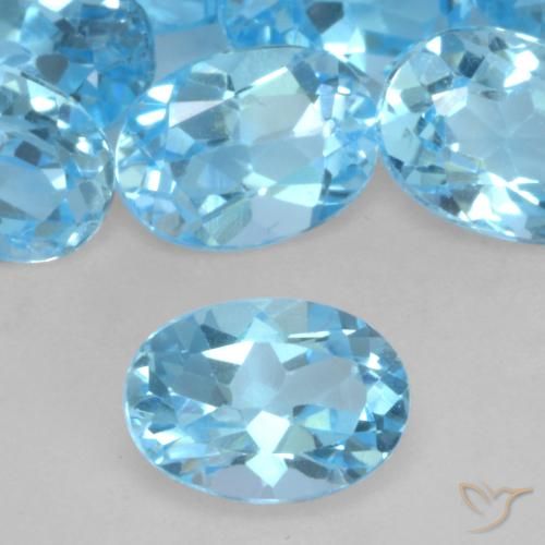 0.99ct 天然 スイスブルー トパーズ, 楕円形, VVS-VS