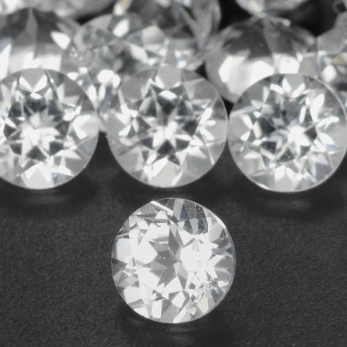 0.32カラットの天然ホワイトトパーズ、ラウンド、VS