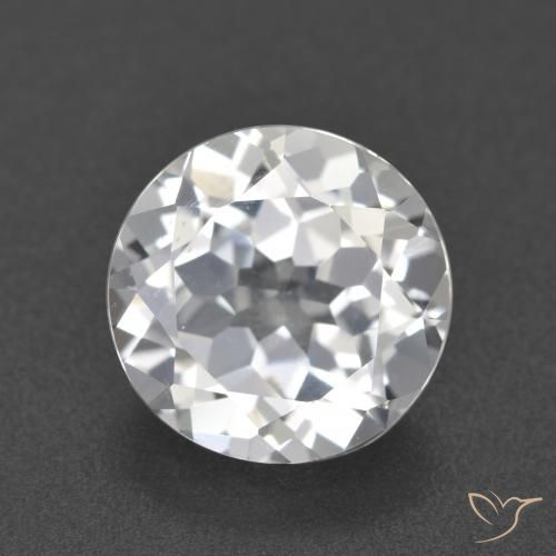 3.65ct 天然 ホワイト トパーズ, ラウンド, VVS-VS