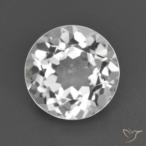 3.80ct 天然 クリアホワイト トパーズ, ラウンド, VVS
