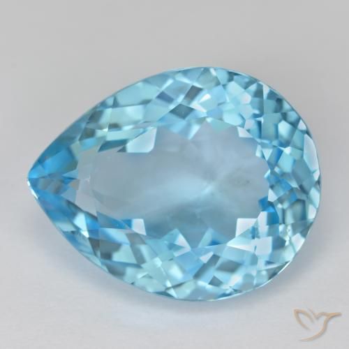 16.84ct 天然 スカイブルー トパーズ, 洋梨の形, VVS-VS