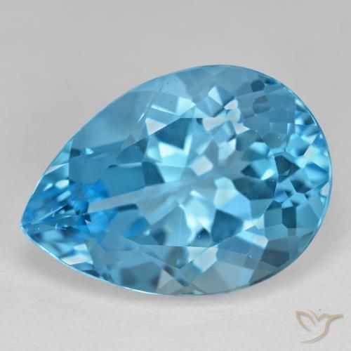18.96ct 天然 スイスブルー トパーズ, 洋梨の形, VVS-VS