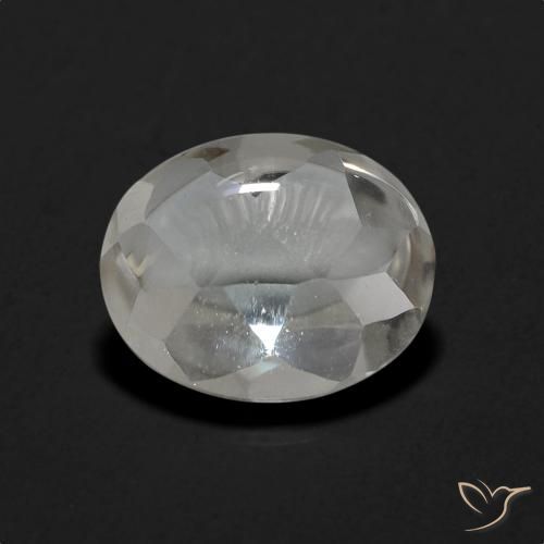 3.36ct 天然 ホワイト トパーズ, 楕円形, 透明