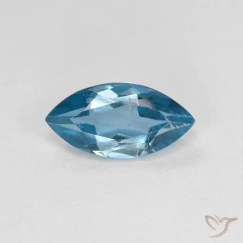 1.26ct 天然 スイスブルー トパーズ, マーキーズ, VS