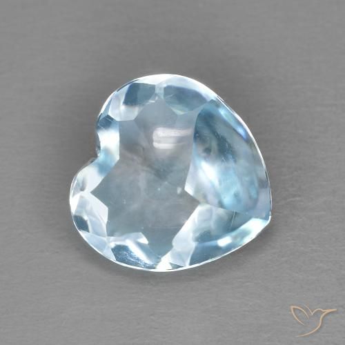 2.19ct 天然 スカイブルー トパーズ, 心臓, 透明