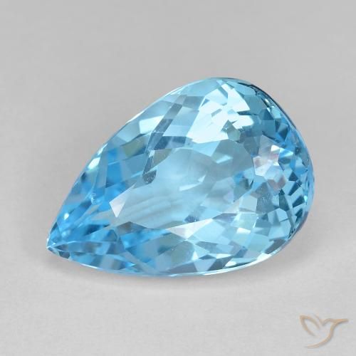 12.05ct 天然 スカイブルー トパーズ, 洋梨の形, VVS-VS