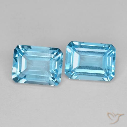 Shop natural 3.90ct スイスブルー トパーズ gems, 八角形 / エメラルドカット, from ブラジル at GemSelect. In stock, global shipping!