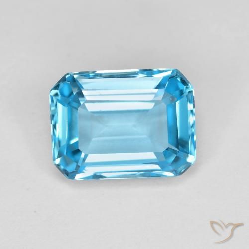 2.04ct 天然 スイスブルー トパーズ, エメラルドカット, VVS