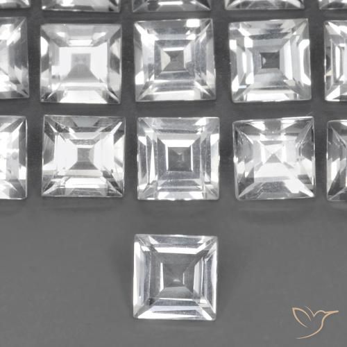 0.58ct 天然 クリアホワイト トパーズ, 四角形, VVS-VS