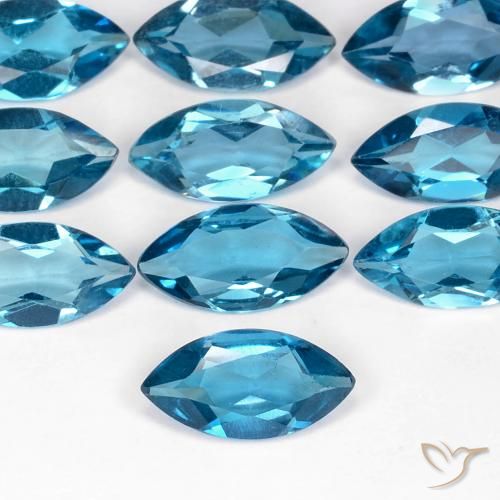 0.99ct 天然 ロンドンブルー トパーズ, マーキーズ, VS