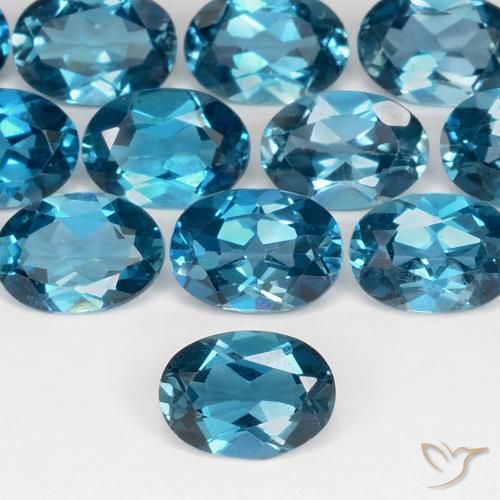 0.92ct 天然 ロンドンブルー トパーズ, 楕円形, VS