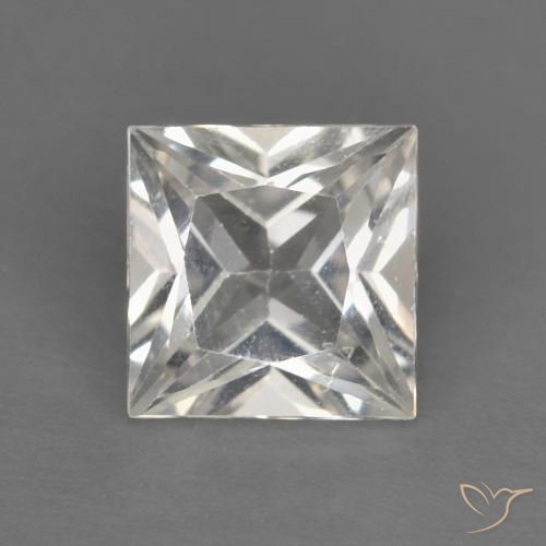 1.24ct 天然 クリアホワイト トパーズ, 四角形, VVS