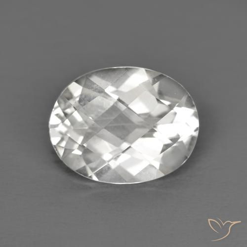3.34ct 天然 ホワイト トパーズ, 楕円形, VVS
