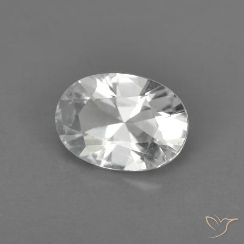 0.87ct 天然 ウォームホワイト トパーズ, 楕円形, VS