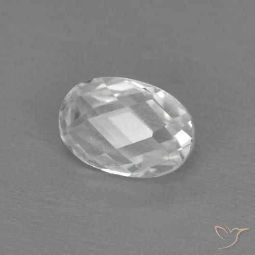 0.70ct 天然 ホワイト トパーズ, 楕円形, VVS