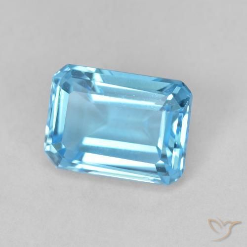 2.06ct 天然 スイスブルー トパーズ, エメラルドカット, VVS