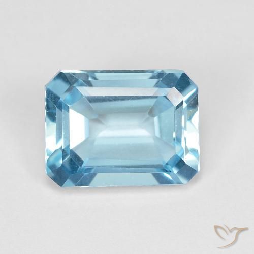 1.96ct 天然 スイスブルー トパーズ, エメラルドカット, VVS