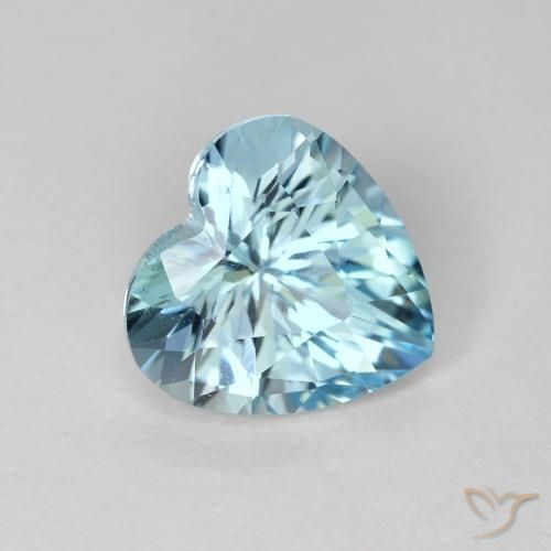 2.87ct 天然 スカイブルー トパーズ, 心臓, VVS