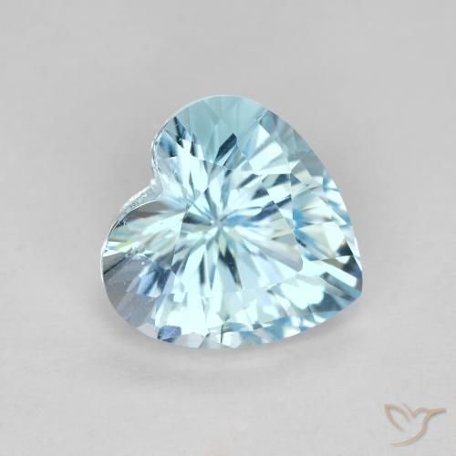 3.03ct 天然 スカイブルー トパーズ, 心臓, VVS-VS