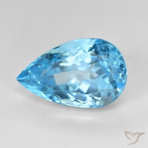 9.52ct 天然 スイスブルー トパーズ, 洋梨の形, VVS-VS