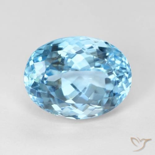 10.16ct 天然 スカイブルー トパーズ, 楕円形, VVS-VS