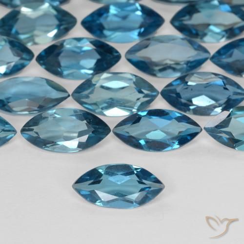 1.10ct 天然 ロンドンブルー トパーズ, マーキーズ, VS