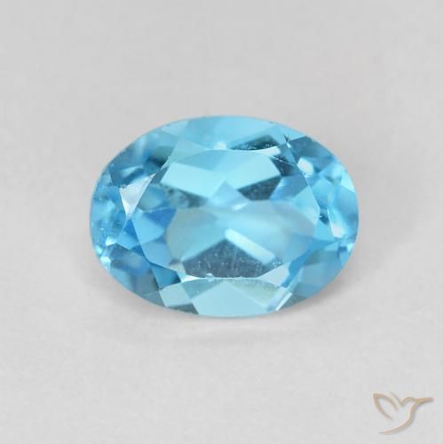 1.68ct 天然 スイスブルー トパーズ, 楕円形, VS