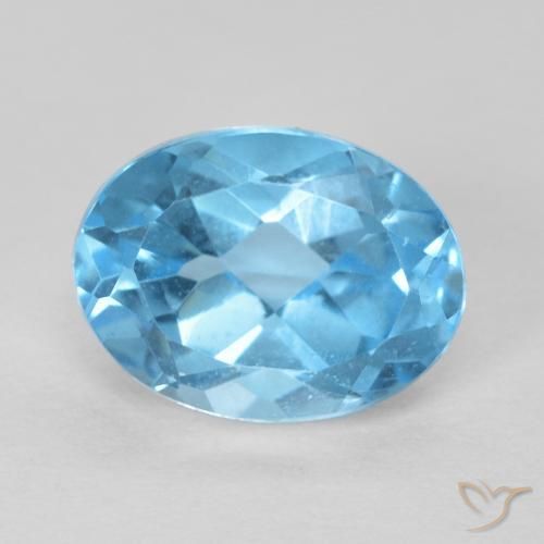 1.65ct 天然 スイスブルー トパーズ, 楕円形, VS