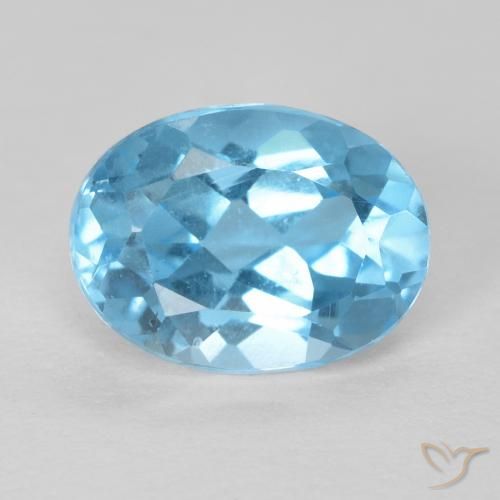 1.61ct 天然 スイスブルー トパーズ, 楕円形, VS