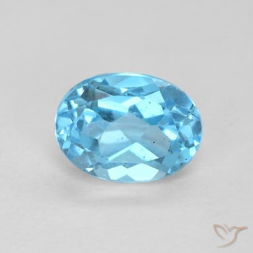 1.72ct 天然 スイスブルー トパーズ, 楕円形, VS