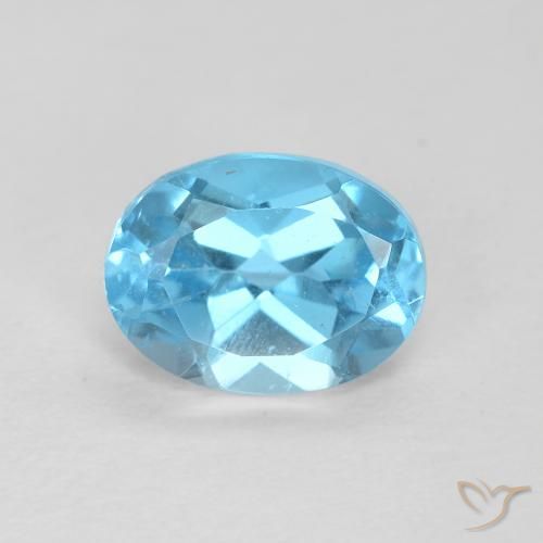 1.72ct 天然 スイスブルー トパーズ, 楕円形, VS