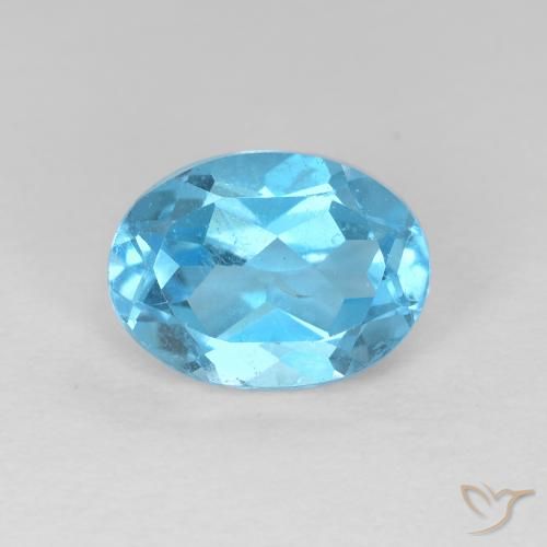 1.65ct 天然 スイスブルー トパーズ, 楕円形, VS