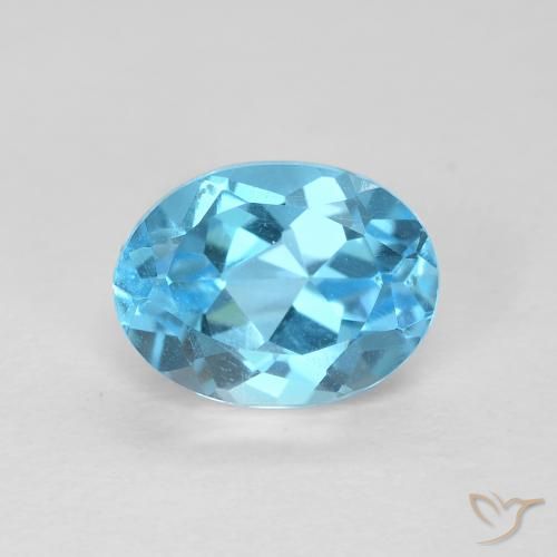 1.75ct 天然 スイスブルー トパーズ, 楕円形, VVS