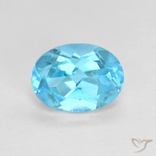 1.76ct 天然 スイスブルー トパーズ, 楕円形, VVS-VS