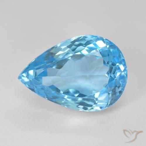 13.59ct 天然 スイスブルー トパーズ, 洋梨の形, VVS-VS