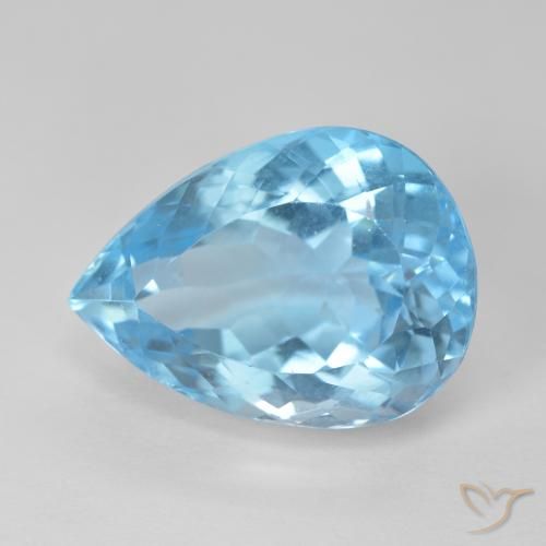 12.83ct 天然 スイスブルー トパーズ, 洋梨の形, VVS-VS