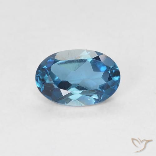 0.60ct 天然 ロンドンブルー トパーズ, 楕円形, VVS