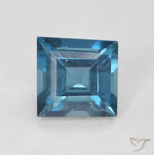0.67ct 天然 ロンドンブルー トパーズ, 四角形, VVS-VS
