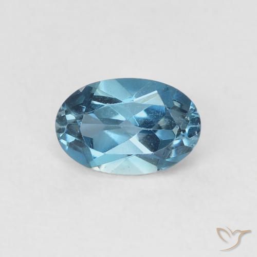 0.66ct 天然 ロンドンブルー トパーズ, 楕円形, VVS